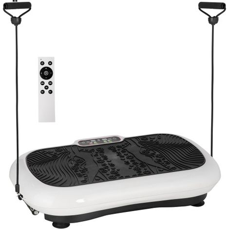 Plataforma vibratoria para fitness con 2 bandas de resistencia, 99 niveles de vibración hasta 120 kg, para un entrenamiento corporal completo y eficaz, 200 W de potencia. (1/5)