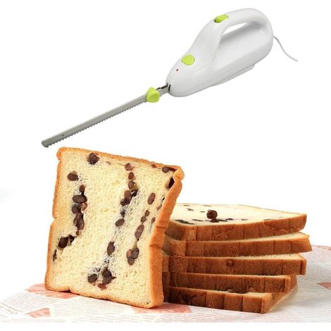 Couteau électrique dentelé, couteau à pain électrique portable, couteau à viande congelée pour viande, pain, légumes, fruits, dinde, viande (1/5)