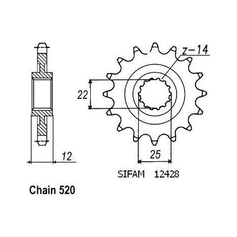 PIGNON GAS-GAS 200/250/300 EC DIVERS 12428CZ14