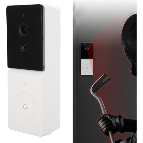 Sonnette vidéo connectée Tuya pour la maison connectée, avec interphone audio bidirectionnel, vision nocturne, 200 W, norme européenne 100-240 V. (1/5)