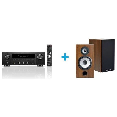 Amplificateur Hi-Fi Denon DRA-900H Noir + une paire d'enceintes bibliothèque Cabasse Antigua MT32/2 Edition spéciale Noyer