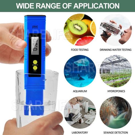 Testeur de pH numérique Fong, stylo pH professionnel, haute précision 0,01 pH, plage de mesure 0-14 pH, testeur de pH idéal pour l'eau potable à domicile et la natation. (1/4)