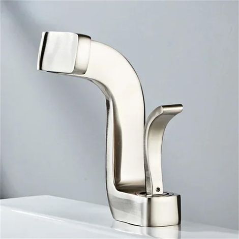Robinets De Lavabo En Laiton, Salle De Bains De Luxe, Cascade, Robinets Mélangeurs De Toilettes Chaudes Et Froides, Créatifs Or Noir Chrome (1/5)