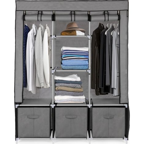 Faltbarer Textilkleiderschrank, XXL-Stoffkleiderschrank mit Schubladen