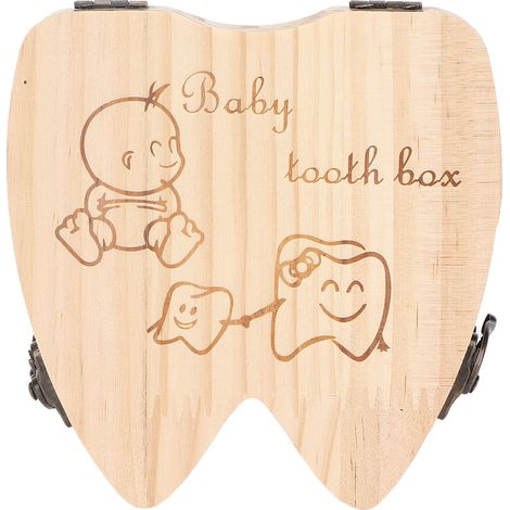 Boîte en bois de rangement pour dents de lait, coffret souvenir bébé, boîte de conservation pour enfants, kit de collecte de dents (1/5)
