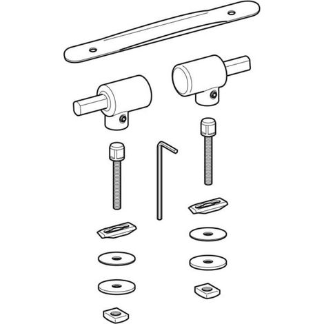 Geberit Juego de bisagras para asiento de inodoro con descenso automático, 598159000, 598159000