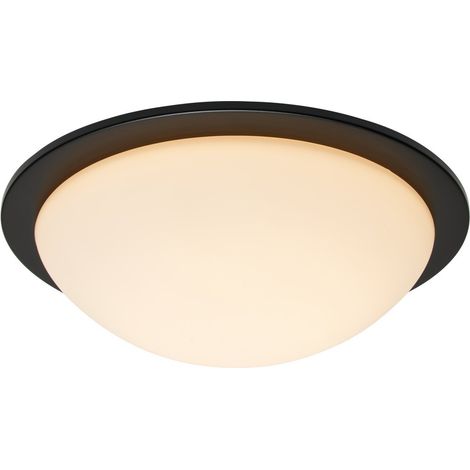 Forum Opie 4000k LED Bathroom Ceiling Light Matt Black IP44 (1/3)