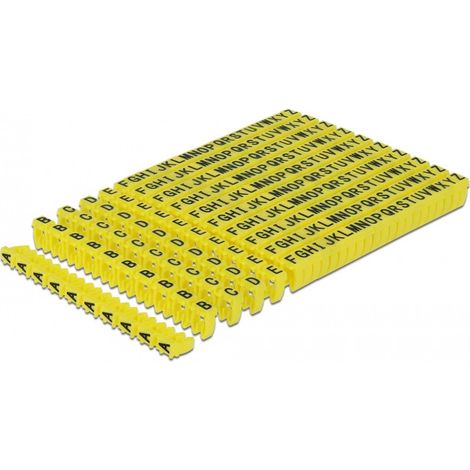 DeLOCK Kabelmarker Clips A-Z 260-teilig, Kabelclip, gelb (1/3)