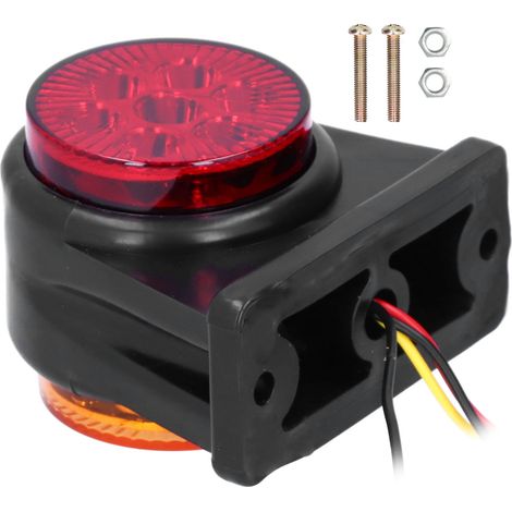 Wasserdichte zweifarbige LED-Seitenmarkierungsleuchte für PKW, LKW, Anhänger – Rot/Gelb – 12–24 V (1/5)