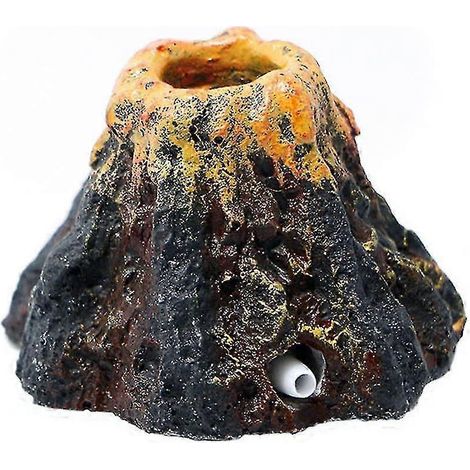Ornement d'aquarium en forme de volcan avec pompe à oxygène et pierre à bulles (1/5)