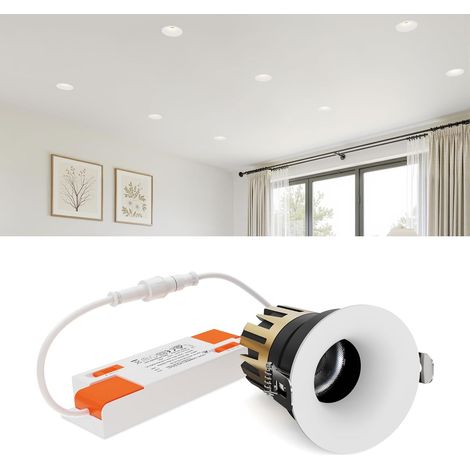 Spot encastrable à LED, luminaire encastrable rond de 10W, angle de faisceau réglable, 3 températures de couleur (2700–6000K), convient pour le salon, la cuisine et le couloir (1/5)