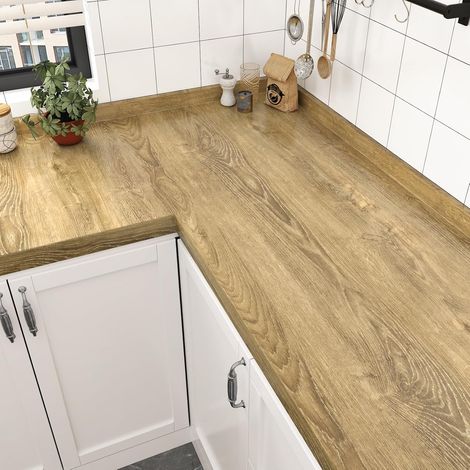 Papier Peint Bois Beige Revetement Adhesif Meuble Lavable Vinyle Adhesif Bois Vintage Papier Adhesif Pour Meuble Rouleau Adhesif Decoratif Pour Plan De Travail Cuisine 40cm x 200cm (1/5)