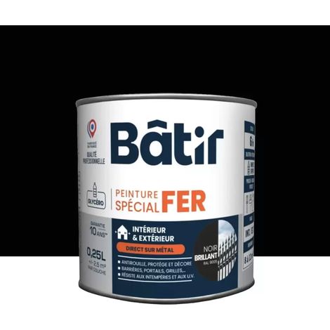 Peinture Spécial Fer BÂTIR Noir brillant 0,25 L (1/2)