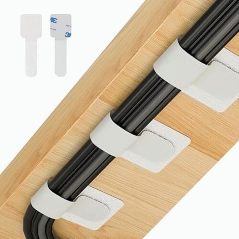 Lot de 50 serre-câbles de bureau, serre-câbles auto-adhésifs en velcro, organiseur de câbles de bureau, support de câbles, serre-câbles, clips de fixation de câbles pour TV, guirlande (1/5)