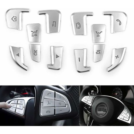 royaluxe - Bouton Volant Argent Garniture pour Merce-des Ben-z A B C Classe CLS GLC CLA GLE (1/4)