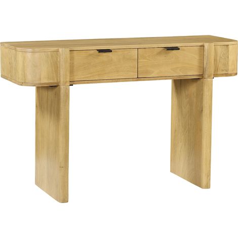 Scrivania consolle 2 cassetti Legno di mango Naturale - MELYRAN (1/5)
