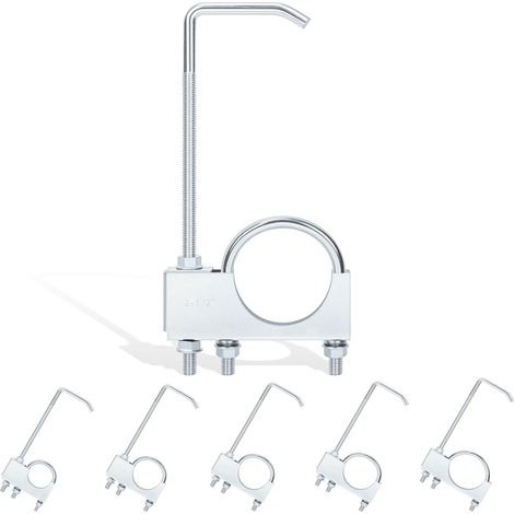 1pcs 2-1/2’’ Pince d’échappement universelle plaquée zinc avec accroche, Heavy Duty Exhaust Pipe Hanger Muffler Hanger, Exhaust System Hanger for Most Car Truck Systems (1/5)