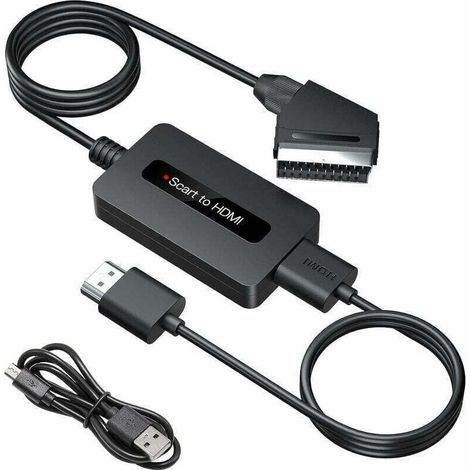 Kaelt - Connecteur TV et satelliteConvertisseur Péritel vers HDMI avec Câbles HDMI et Péritel, Convertisseur Scart vers HDMI, Sortie Full HD 720P/ 1080P Adaptateur Péritel HDMI (1/4)