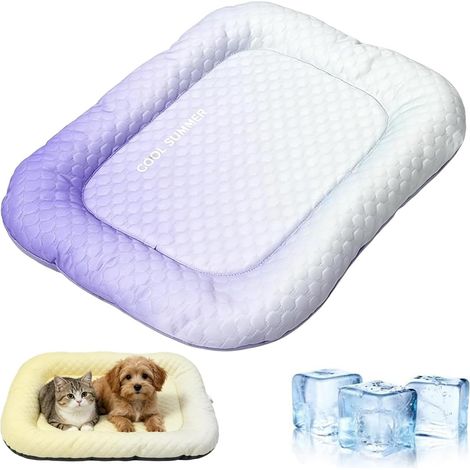 Tapis rafraîchissant en gel pour animaux – Autorefroidissant, respirant, pliable – Soulage la chaleur estivale – Lavable – Idéal pour chiens et chats-Violet - 60 x 80 cm (1/5)