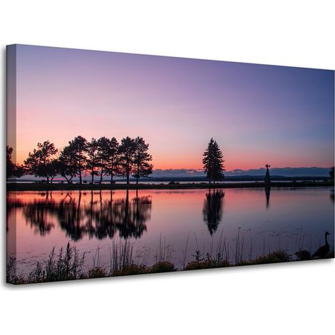 Leinwanddruck Sonnenuntergang über dem Wasser 100x60 cm