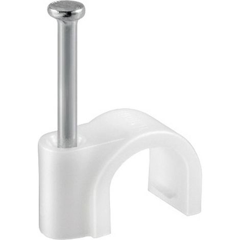 Fissacavi Pvc Con Chiodo Mm 8 Conf 60 Pz Ganci Con Chiodino Per Cavo Filo (1/2)