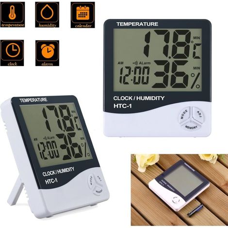 YMYNY Paquets LCD Hygromètre numérique Thermomètre Humidité Compteur Horloge intérieure -50°C +70°C, 10% 99% RH (1/4)