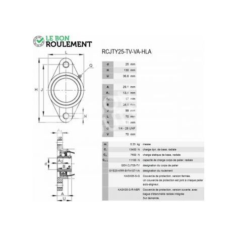 Palier plastique RCJTY25-TV-VA-HLA-INA