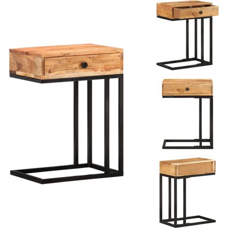Beistelltisch U-Form 45x30x61 cm Akazie Massivholz - Holztisch - Wohnzimmer Dekoration - Beistelltisch - Akasieholzt - U-förmiger Tisch (1/5)