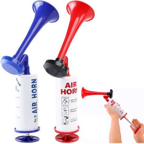 Lot de 2 klaxons de brouillard portables avec support manuel pour bateau de sécurité, klaxon à air, klaxon de signalisation, générateur de bruit de circulation, match de football, fête (1/5)