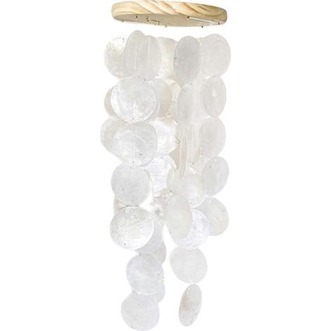 Gebogenes Regenbogen-Muschel-Windspiel für den Außenbereich, Trauer-Windspiel, Geschenk, kleines, erfrischendes Anhänger-Heimdekorations-Element-White