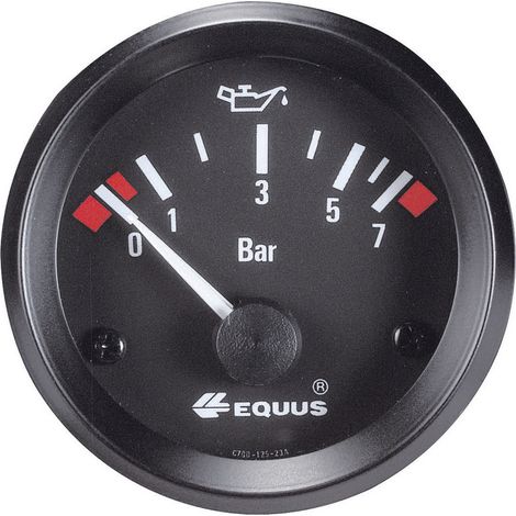 Equus 842095 Kfz Einbauinstrument Öldruckanzeige Messbereich 0 - 7 bar Standart Gelb, Rot, Grün 52 m