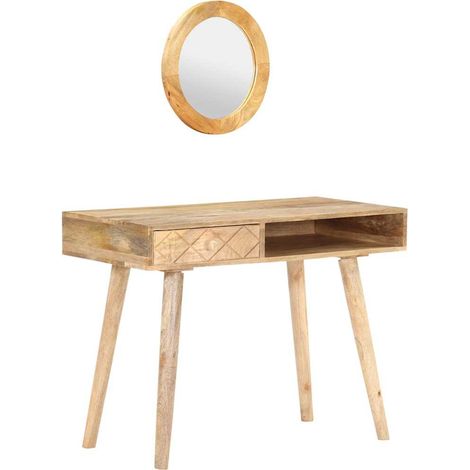 Coiffeuse Table console - Meuble de chambre 100x50x76 cm Bois de manguier solide BV359478 - BonneVie (1/5)