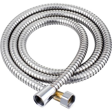 Shower Hose - 2 M - Brass Inner Core - Flexible No-Kink - 1/2 Inch Standard Connectors - For Handheld Shower Heads