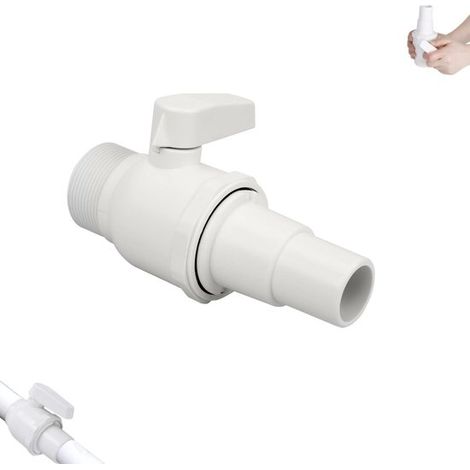 1 Stück 2-Wege-Kugelhahn Universelles Absperrventil für Schwimmbecken Ersatzkugelhahn Zubehör für Schwimmbadfiltersysteme 1 5-1 25 Zoll Kugelhahn 1,5 (1/5)