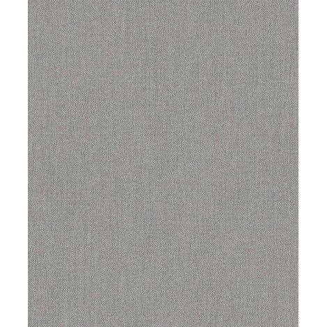 Papier peint uni effet toile jute gris anthracite (1/2)