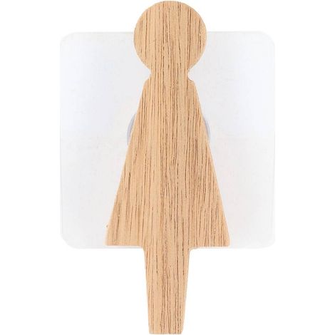 Placca su adesivo per la porta della toilette modello donna acacia - naturale - Tendance