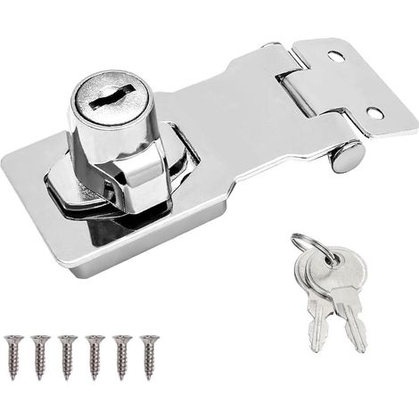 Fermeture à loquet verrouillable avec clé, boucle de verrouillage en acier inoxydable 3 pouces argent