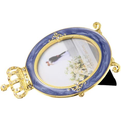 Cadre Photo Porte-photos Décoratif Couronne en Métal de Style Européen Élégant Facile à Placer pour Chambre pour Décoration de Bureau et Chambre (1/5)