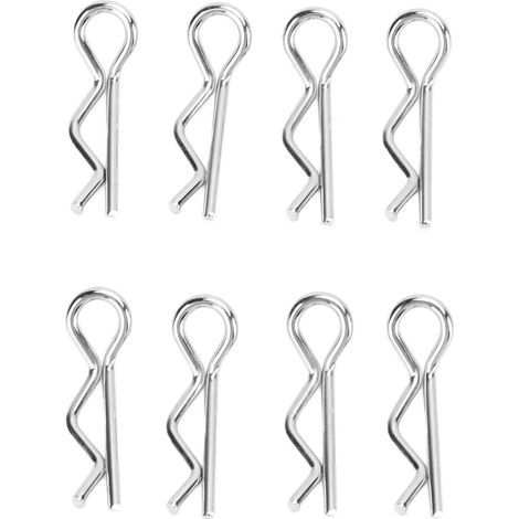 8 pièces Broches de carrosserie RC en acier inoxydable, Clips en R pour voiture radiocommandée échelle 1/12 1/14 universelle. (1/5)