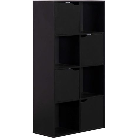 Libreria Rebecca Mobili Rofia 119x60x29 Truciolato Nero Moderno