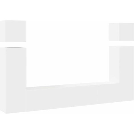 Maison Exclusive - Set Mobili Porta TV 8 pz Bianco in Legno Multistrato (1/5)