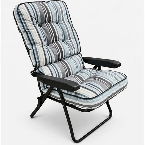 Sandbanks Deluxe Garden Recliner - L58 x W58 x H99 cm - Grey