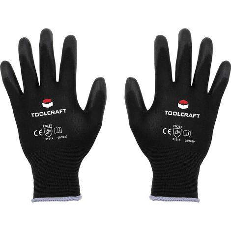 TOOLCRAFT TO-5621544 Polyester, Polyurethan Arbeitshandschuh Größe (Handschuhe): 8 EN 388 CAT II (1/3)