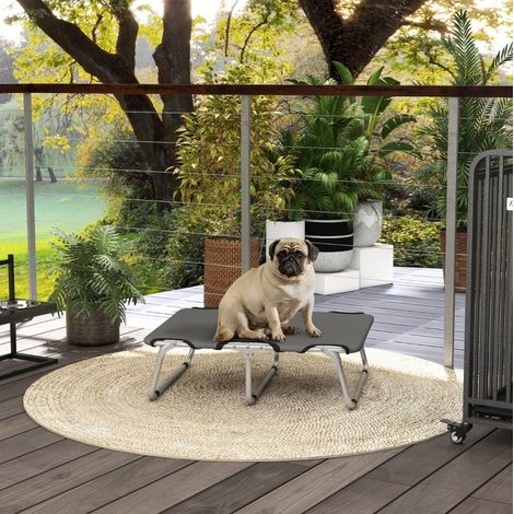 Faltbares Hundebett 71 x 58 x 20 cm, bis 10 kg, grau HAVRYA (1/4)