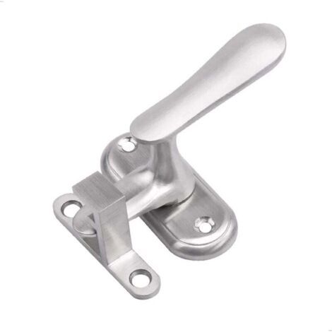 Verrouillage à Angle Droit Boucle Crochet de Sécurité—Loquet de Serrure de Porte à 90 Degrés,Acier Inoxydable Droit Boucle Croche,Convient à la Plupart des Types de Portes, Argent, 1 Pièce.