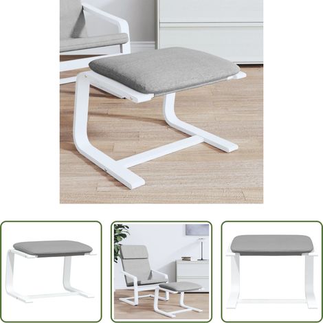 Stoffhocker - Fußhocker Hellgrau 51x41x40 cm Stoff (1/5)
