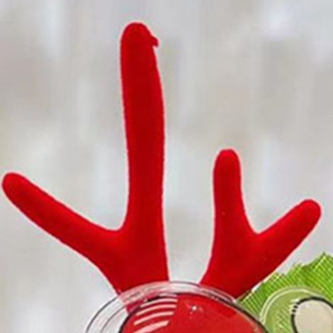 Pinces à cheveux en forme de bois de renne, mignonnes et exquises, en peluche, pour les fêtes de Noël, les anniversaires et le cosplay. 17 Bois de Père Noël rouges en PVC. (1/5)