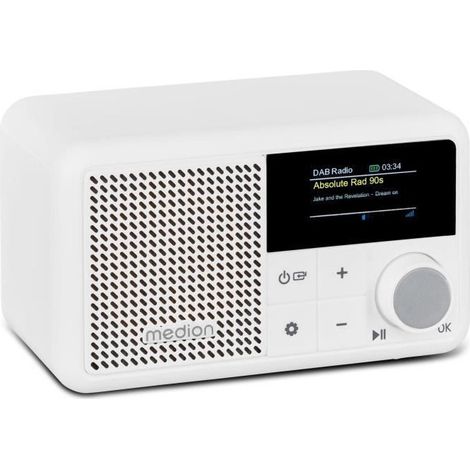 Mini radio - MEDION - DAB/FM - Mono 2W RMS - Blanche (1/3)