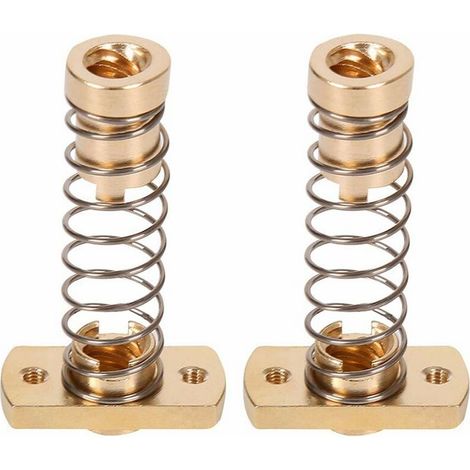 RHG Lot de 2 écrous à ressort CR10 à axe Z T8 anti-retour en laiton pour éliminer les écarts, pour mise à niveau d’imprimantes 3D, Ender 3 Ender 3s Ender 3 Pro V2 CR-10 Tornado, tige filetée Acme de 8