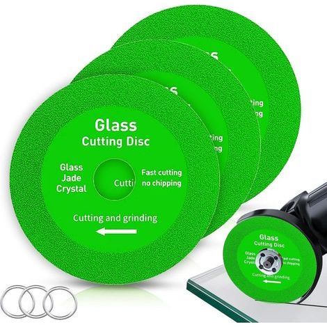 Lot de 3 disques de coupe pour verre, disques de meulage pour dalles de roche 100 x 22,23 mm, disques diamantés professionnels pour carreaux de verre, porcelaine, céramique, cristal de jade, lame de M (1/5)